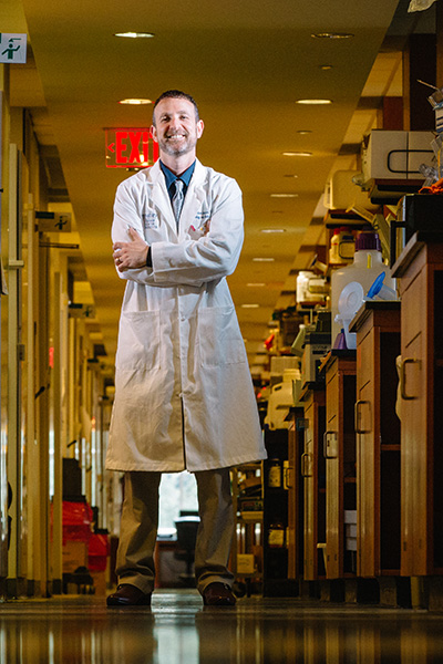 Adam Marcus, PhD, in the lab