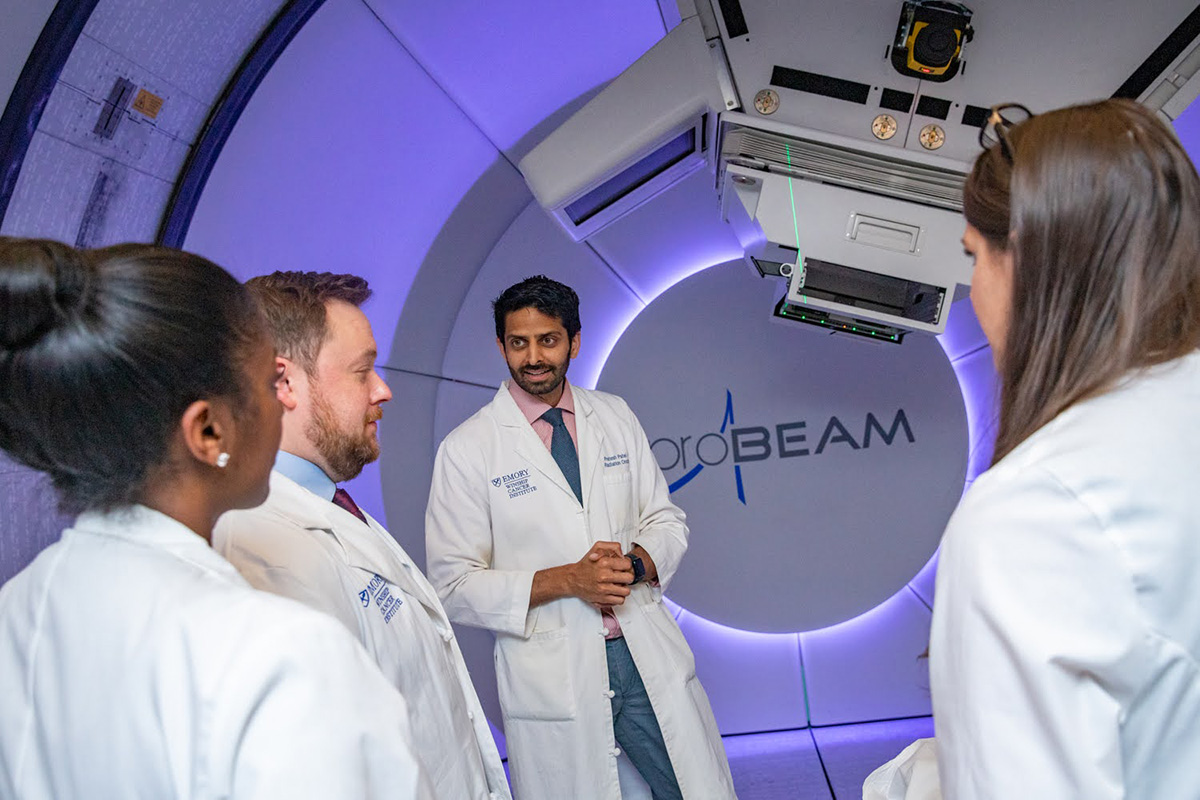 Pretesh R. Patel, MD, with radiation oncology residents