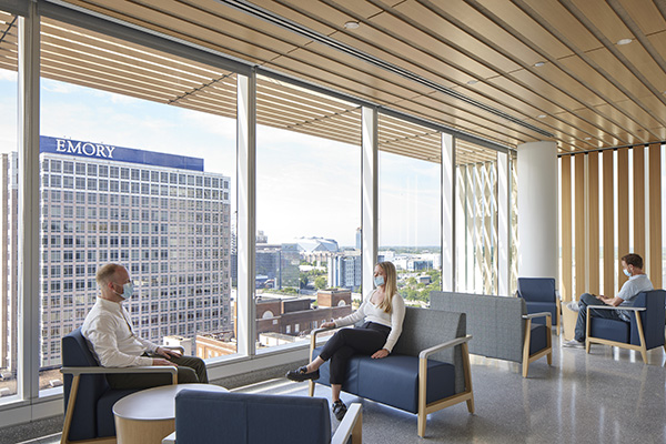 Patients in waiting area of Winship at Emory Midtown (Image by Dave Burk (C) SOM)