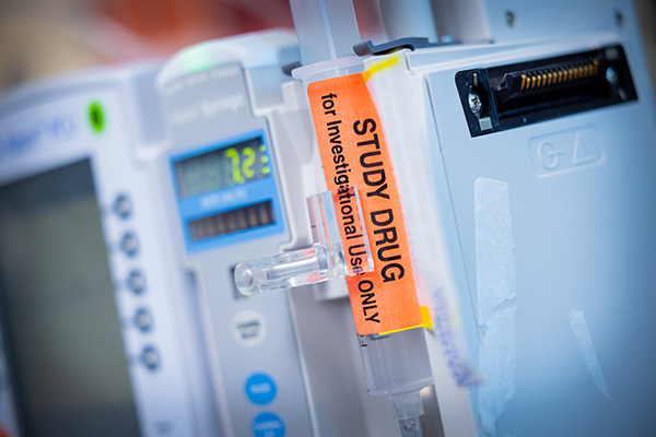 Study drug installed on an infusion pump