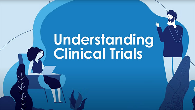 Illustration with the words "Understanding Clinical Trials"