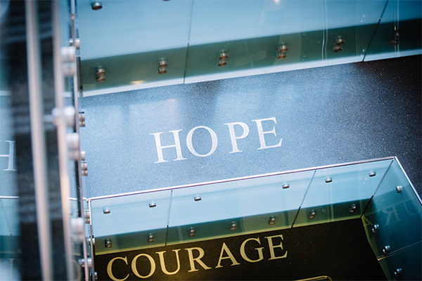 Hope stairwell at Winship Cancer Institute