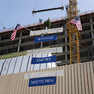 Winship Emory Midtown celebrates "topping out" milestone
