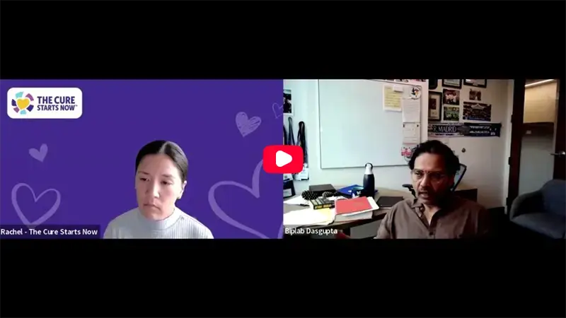 Video thumbnail for Cure Starts Now interview with Dr. Dasgupta.