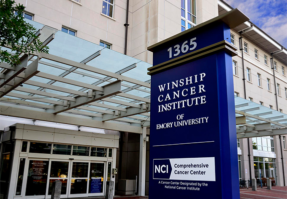 Winship Cancer Institute sign in front of building