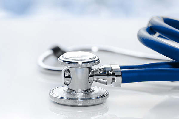 Close up of a blue stethoscope (stock image)